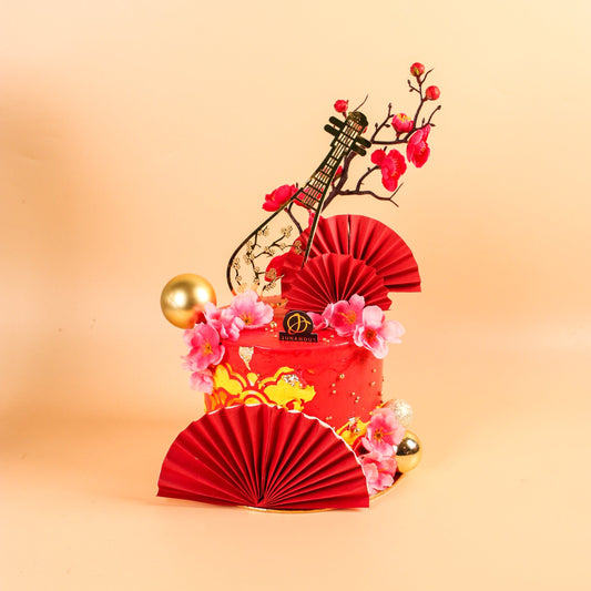 Oriental Ruby Theme Cake 6"