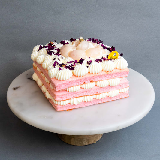 Rose Lychee Square Cake 6"