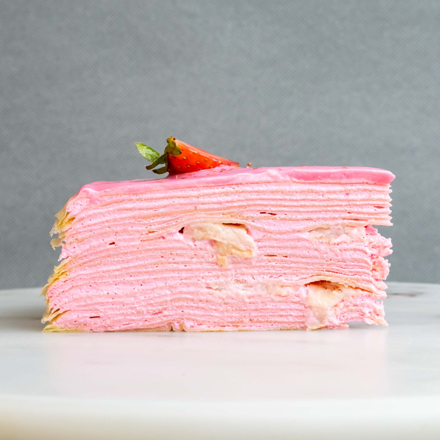 Sakura Lychee Mille Crepe Cake 8"