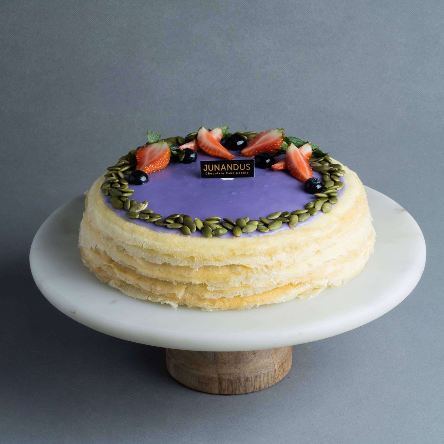 Yam, Red Bean & Pumpkin Seed Mille Crepe Cake 8"